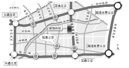 新鄭州站周圍將建10座立交